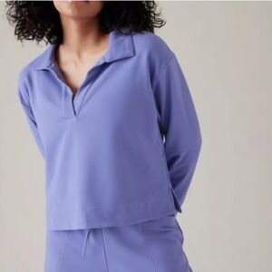 NWT Athleta Retroterry Polo Sweatshirt